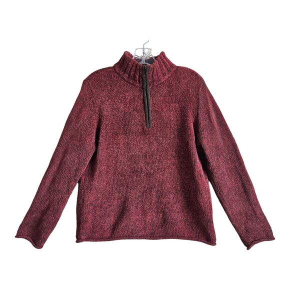J. JILL Women's Size M Sweater Chenille 1/4 Zip Salmon Brown Soft Bust 38" - Picture 1 of 8
